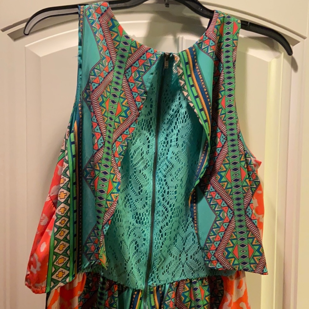 Lovemarks Aztec Border Print Multi Colored Romper - image 3